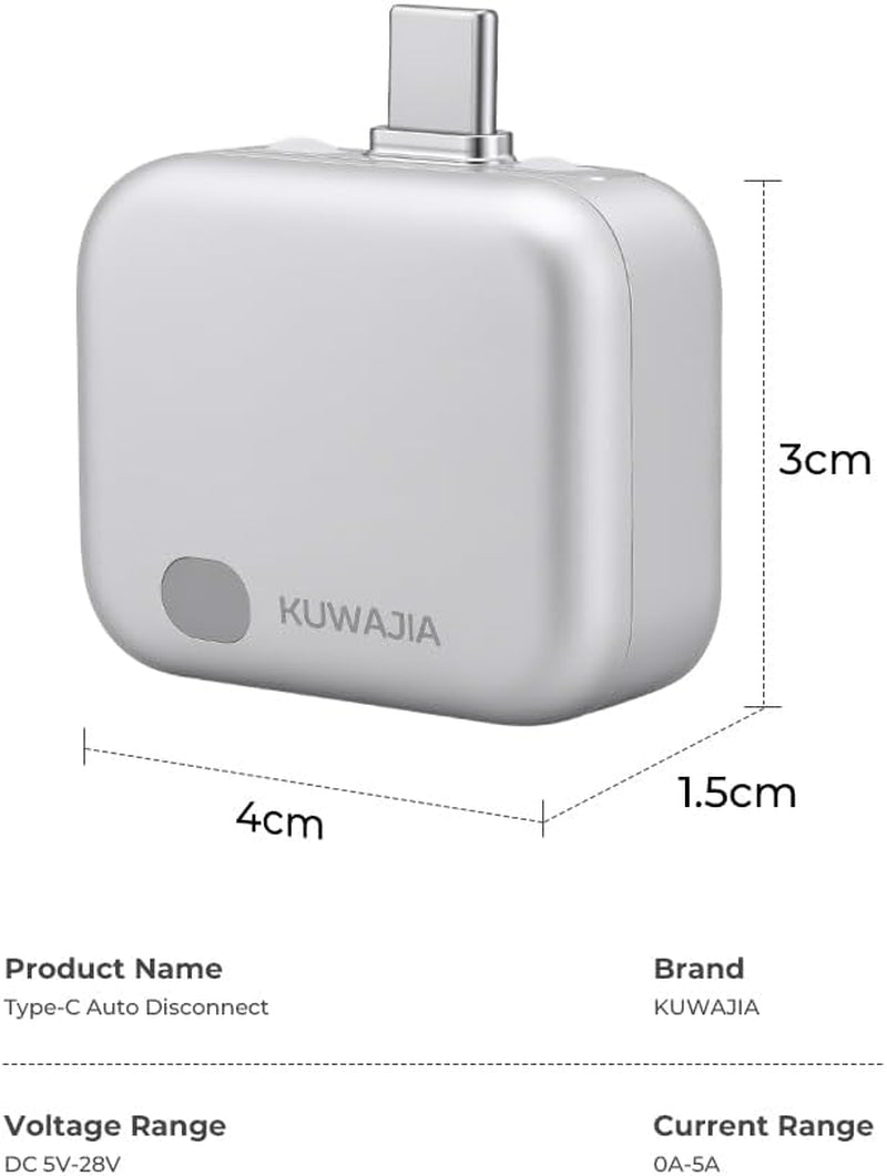 KUWAJIA 140W AI Smart Recognition Auto-Unplugger, Physical Disconnect Battery Guard, Auto-Eject on Full Charge, Fast Charging Adapter for Iphone, Android, Earphones