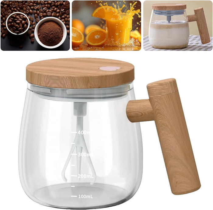 SwirlSip™ — Self-Stirring Glass Mug