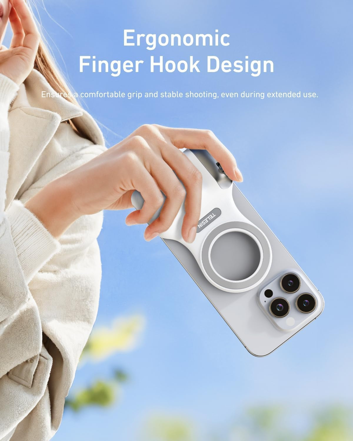 Magnetic Phone Camera Grip with C03 Magnetic Selfie Light Kit