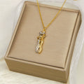 Stainless Steel Couple Hugging Pendant Necklace for Women Men Silver Color Love Chain Good Friend Gifts Fashion Jewelry