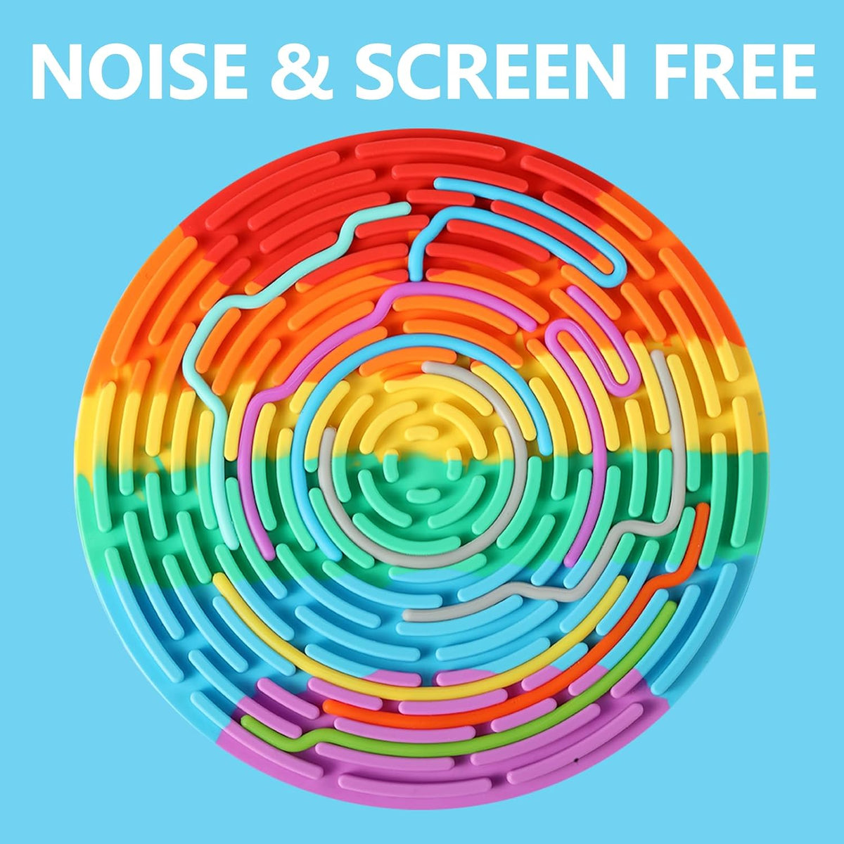2-Pack Silicone Sensory Activity Boards, Quiet Travel Fidget Toys