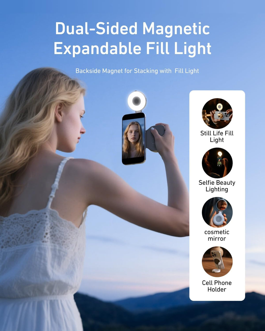 Magnetic Phone Camera Grip with C03 Magnetic Selfie Light Kit