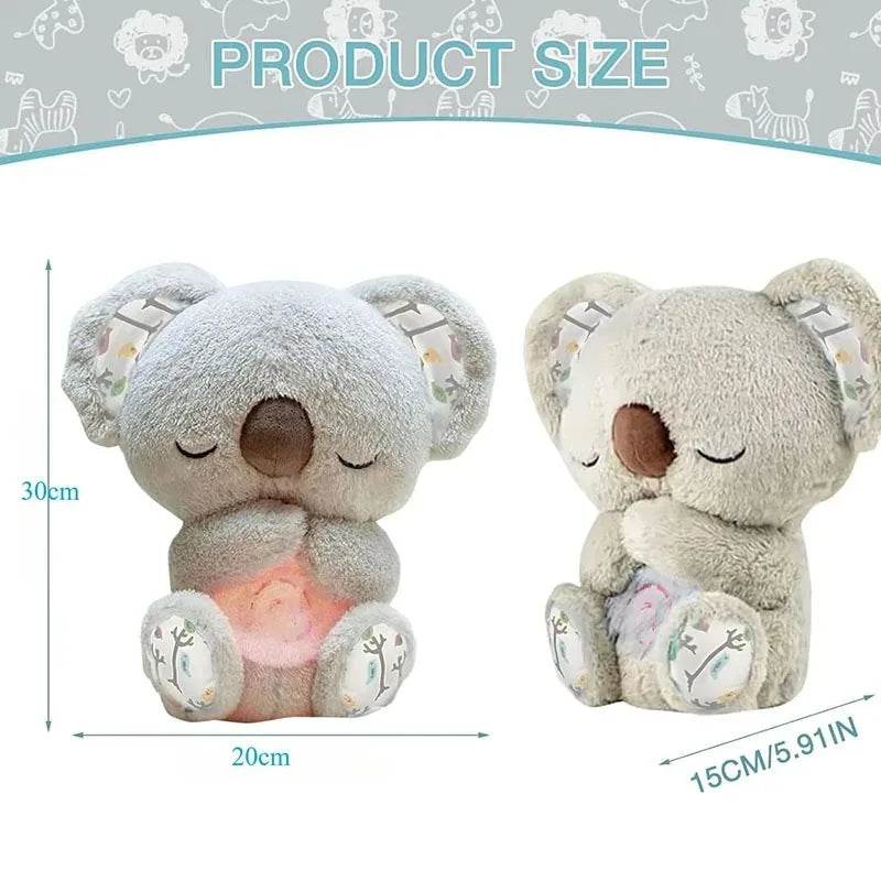 *Cuddly Koala Plush Sleep Aid with Soft Glow Night Light Calming Music and Simulated Breathing Comforting Bedtime Comfort Toys