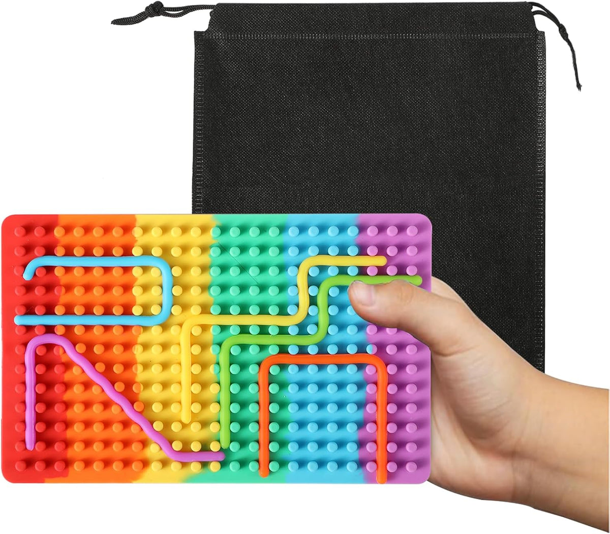 2-Pack Silicone Sensory Activity Boards, Quiet Travel Fidget Toys