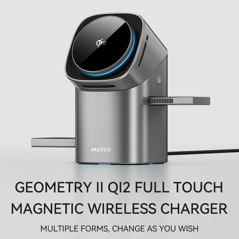 Qi2 Auto-Rotate Touch Magnetic 3 in 1 Wireless Charger Fast Charging 15W for Iphone 12/13/14/15/16, for Iwatch & Airpods